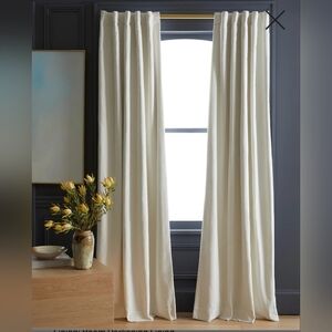 NWOT! Quince Cotton Velvet Ivory Blackout Curtains, 48" x 84" 2- Panels (T7)